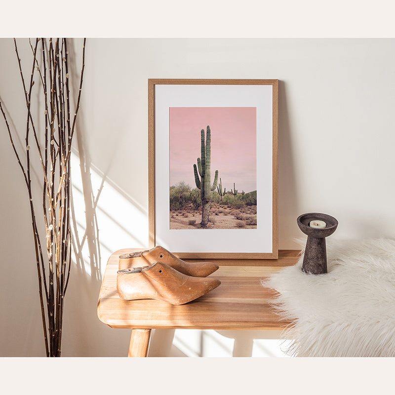 Pink Sky Desert Cactus / Art Print - Sisi And Seb - Art Prints Sisi And Seb