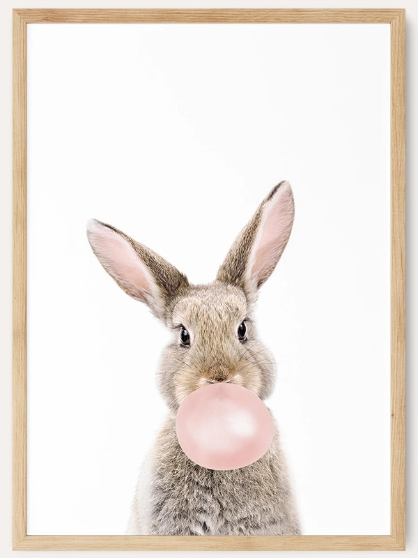 Bubble Gum Bunny /  FRAMED PRINT