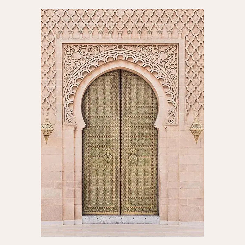 a large wooden door with intricate carvings on it