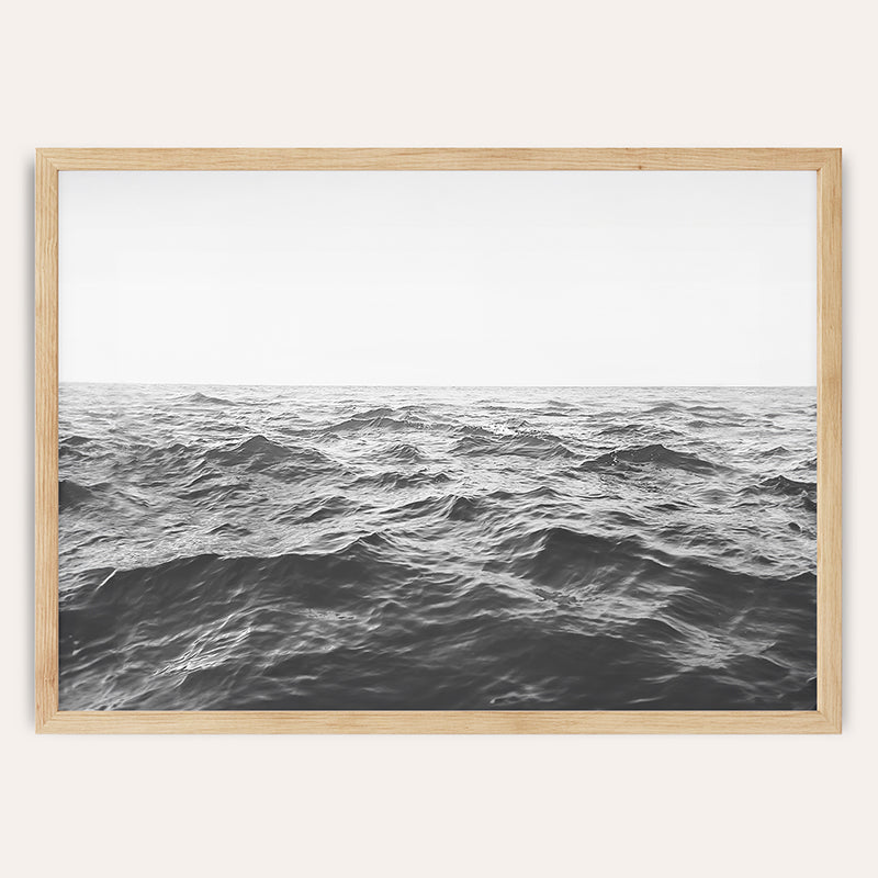 Wavy Horizon BW / Framed Print - Sisi And Seb - Framed Prints