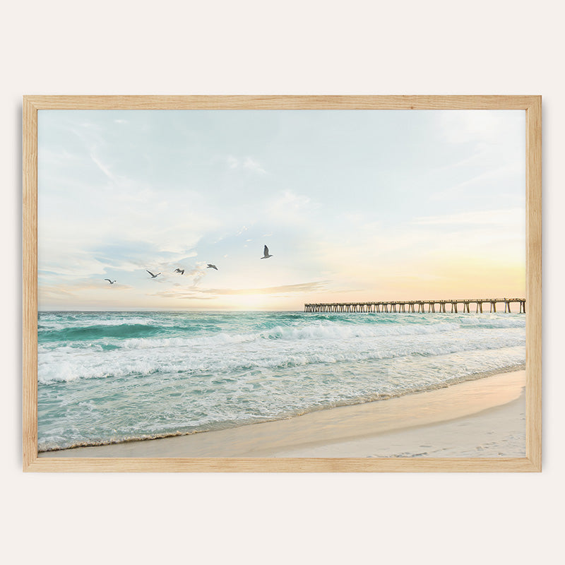 Birds at Pier / Framed Print - Sisi And Seb - Framed Prints