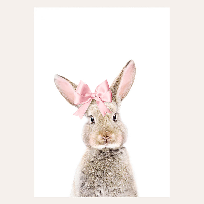 Blush Bow Bunny / Art Print - Sisi And Seb - Art Prints