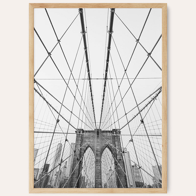Brooklyn Bridge BW / Framed Print - Sisi And Seb - Framed Prints
