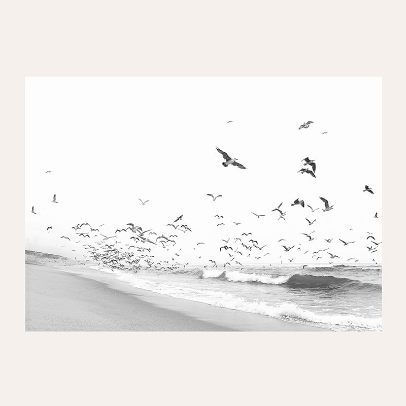 Eternal Seascape Flight BW / Art Print - Sisi And Seb - Art Prints