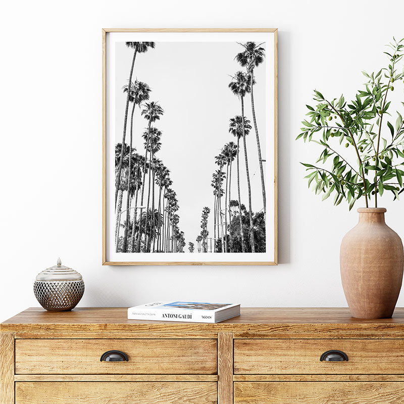 Palm Alley BW / Framed Print - Sisi And Seb - Framed Prints