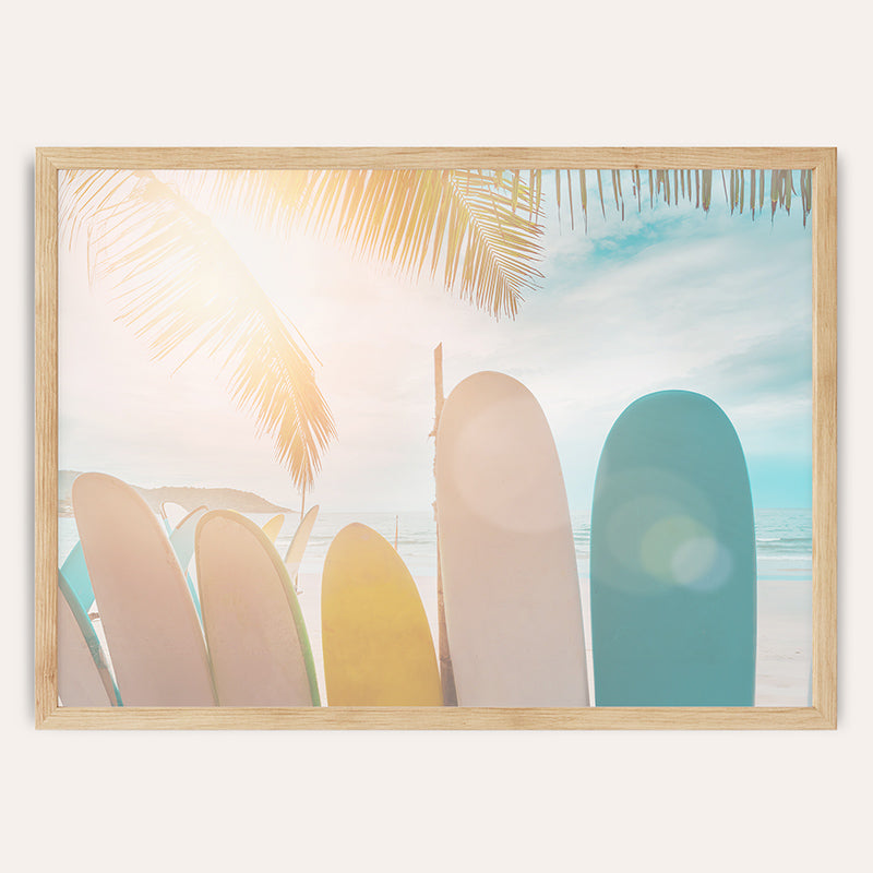 Sunny Surfboards / Framed Print - Sisi And Seb - Framed Prints