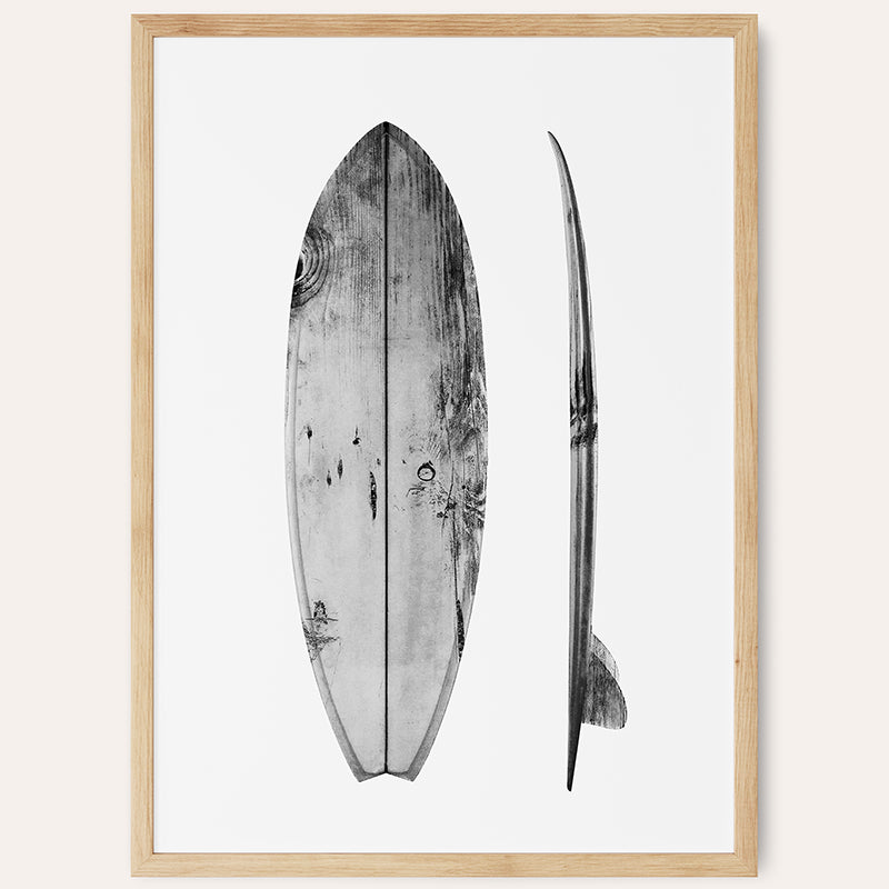 Vintage Surfboard / Framed Print - Sisi And Seb - Framed Prints