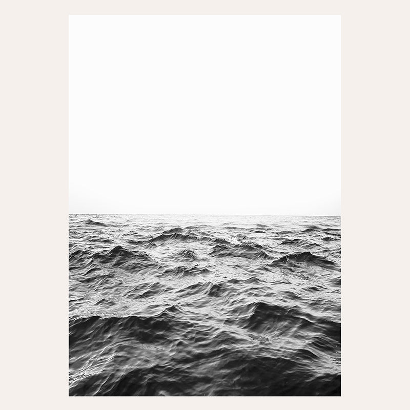 Wavy Horizon BW Vertical / Art Print - Sisi And Seb - Art Prints