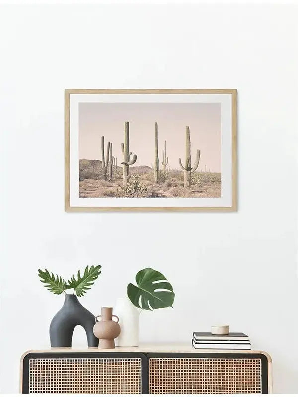 Blush Cactus Desert Art Print