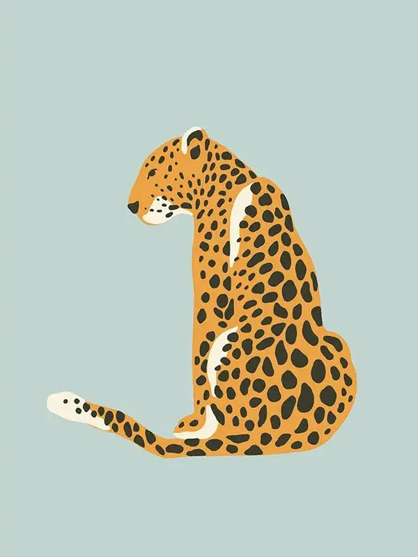 Leopard Blue Art Print
